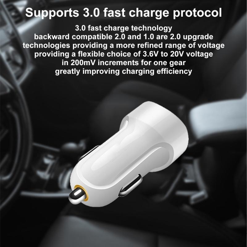 Intelligent Car Charger Rapid Car Charging Solution Double USB Car Fast Charging Adapter with Multiple Safe Protections