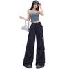 Autumn 2025 Women's High Waist Parachute Cargo Pants - Loose, Convertible, Wide Leg Windbreaker Design