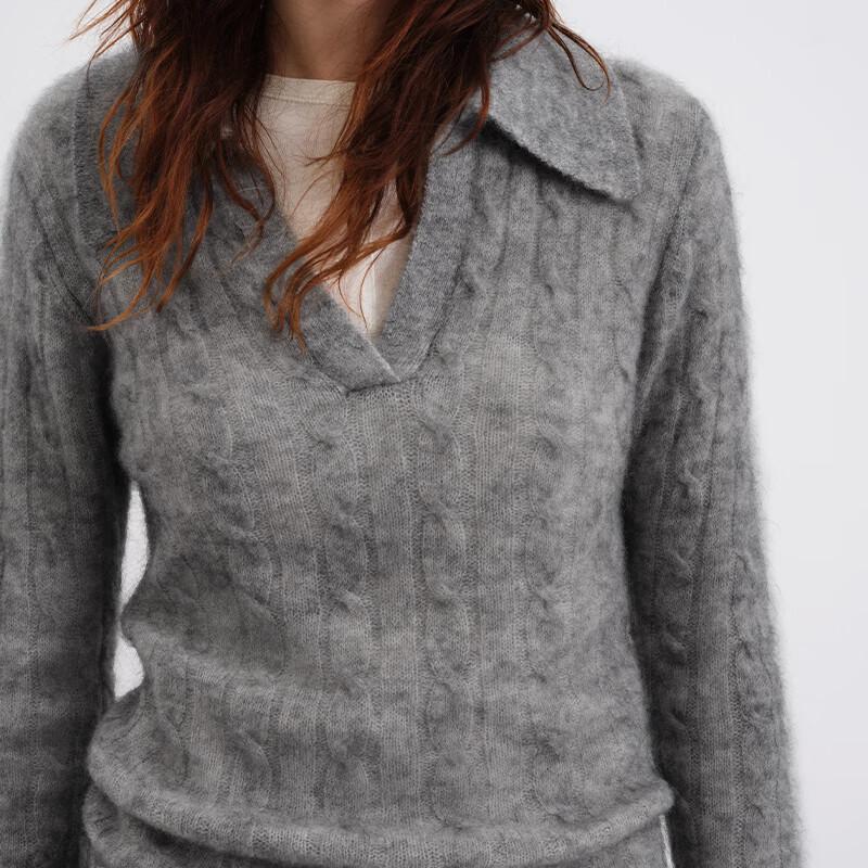 GREEN BELT Women's Slim Fit V-Neck Long Sleeve Knit Top