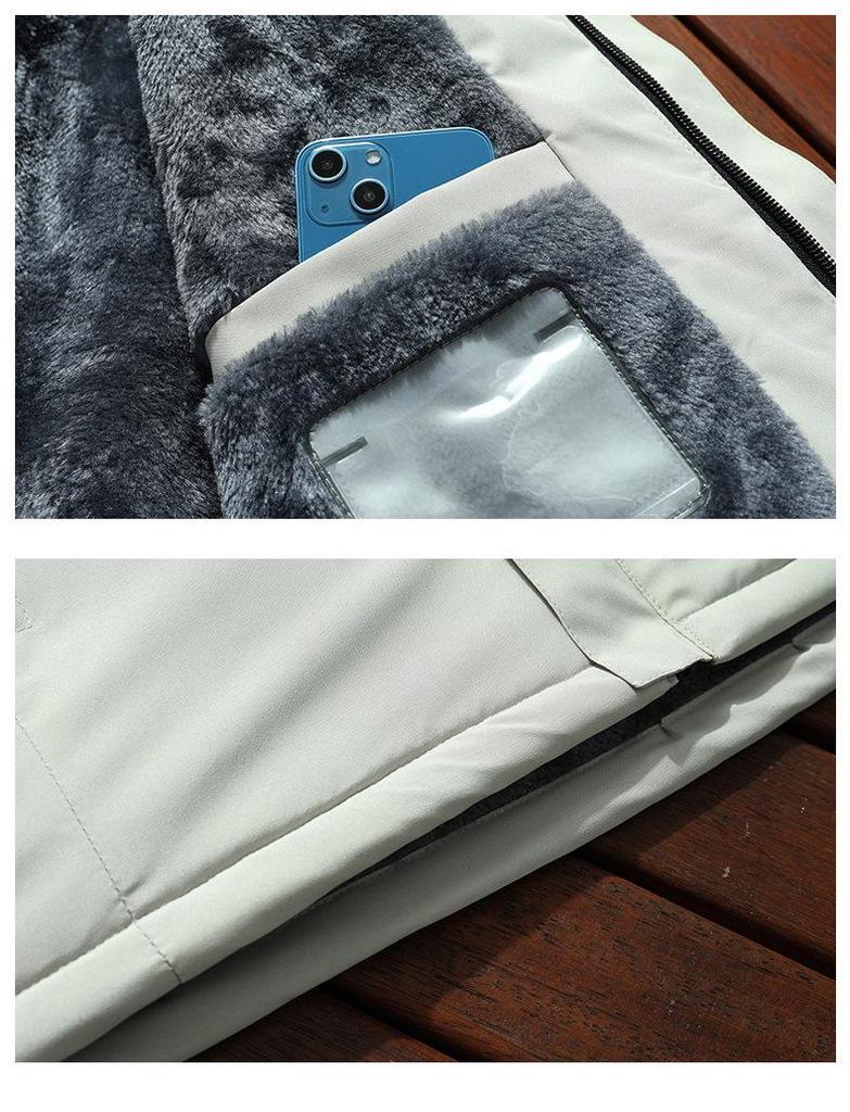 Чоловіча бавовняна вітрівка на флісовій підкладці - Осіння/Зимова тепла спортивна куртка для альпінізму.