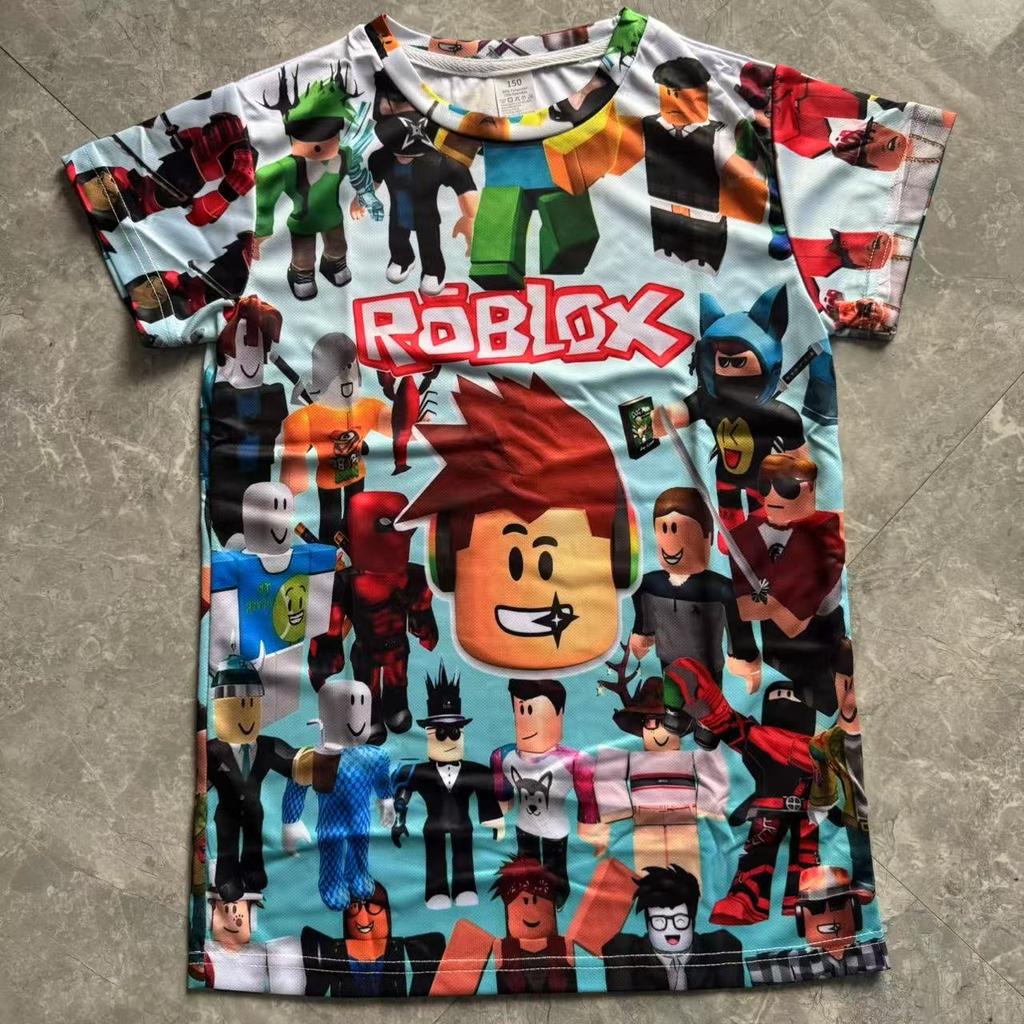 Roblox Game kids T-shirt cosplay costumes Child Cartoon Short sleeve top 3D Print Casual Street Clothes