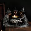 Halloween Cat Mysterious Dark Style Retro Ornaments Resin Crafts Festival Aromatherapy Candle Candlestick