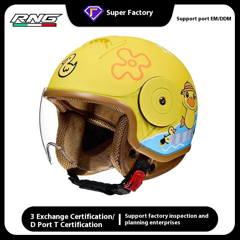 BYB Yeni Ulusal Standart A Sınıfı 3C Sertifikasyonu Çocuk Dört Mevsim Bebek Kaskı Çizgi Film Elektrikli Araç Kaskı Motosiklet