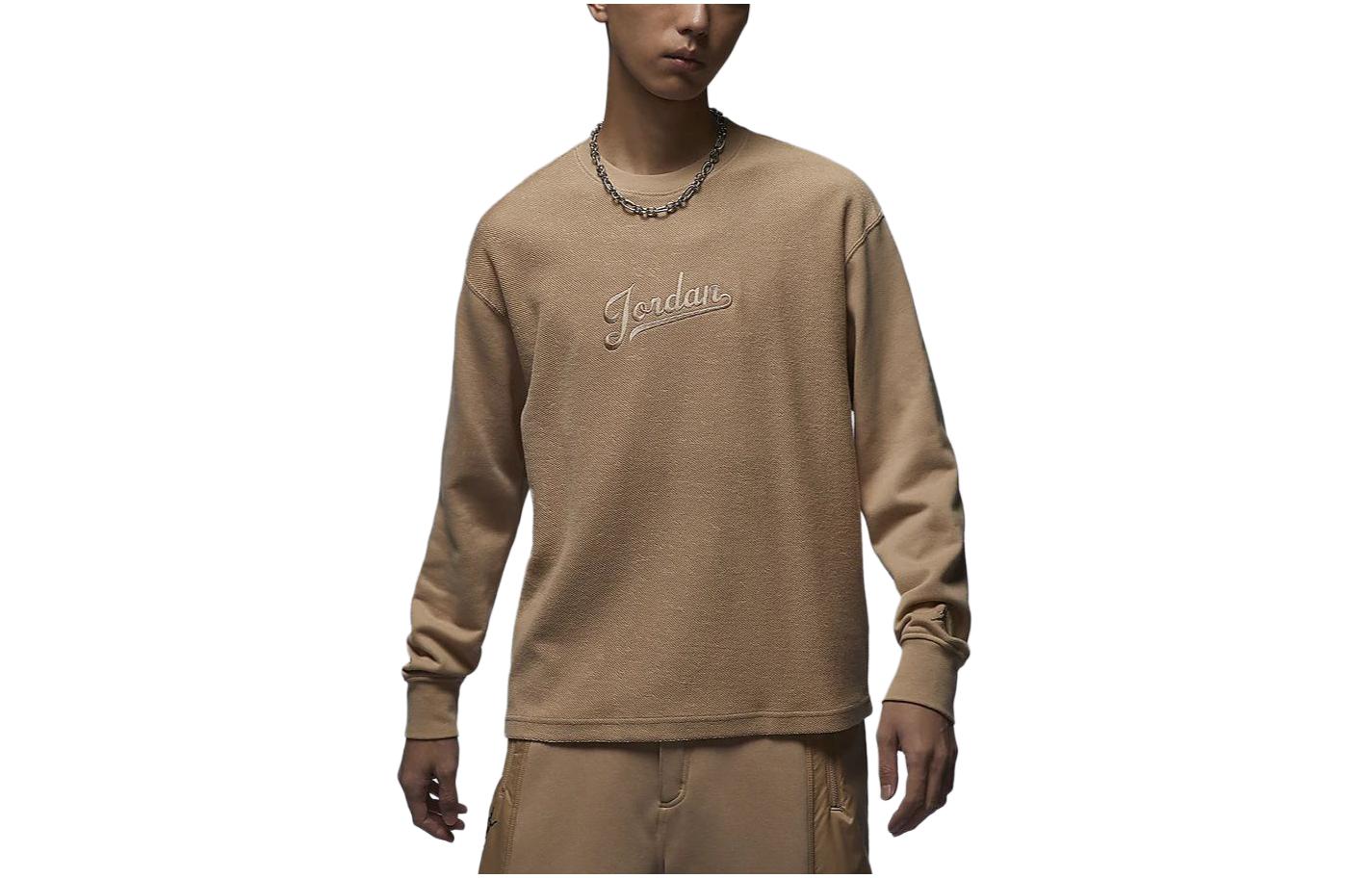 Jordan T Shirts Men s Khaki Crew Neck Moderate Straight Fit XL