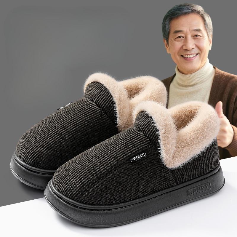 Thick-soled, Warm, Fleece and Thickened Cotton Shoes for Indoor Home Use