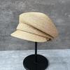 Spring And Summer Asymmetrical Side-Pleated Raffia Cap Female Face Small Straw Equestrian Hat Shade Beret
