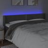 Vidaxl Zagłówek Do Łóżka Z Led, Ciemnoszary, 203X16X78/88 Cm, Aksamit