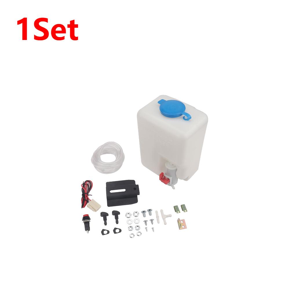 1-2 Set Car Wiper Systems Reservoir 12V 1.5L Reservoir Nozzle Sprayer Kit Car Windshield Washer Reservoir Pump Car Accessories