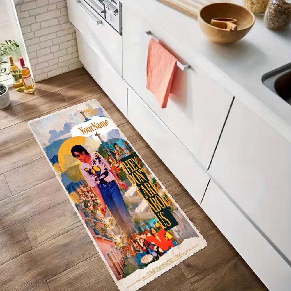 Michael Jackson Customize Your Name Kitchen Rug Runner Rug Laundry Mat Hallway Entryway The Best Gift Choice