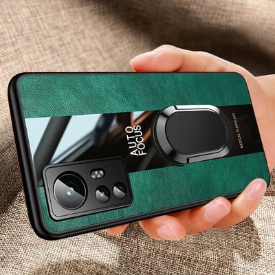 Ring Holder Leather Case For Xiaomi Mi 12 Pro 12X 12S Ultra 12T Pro Cover Silicone Phone Case For Poco X3 F5 Pro F3 F4 X4 GT