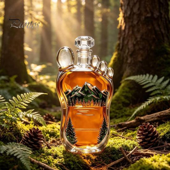 High Borosilicate Glass Bottle Sasquatch Foot Whiskey Bottle, Shaped Wine Container Decorative Liquor Decanter for Home Kitchen Bar Parties