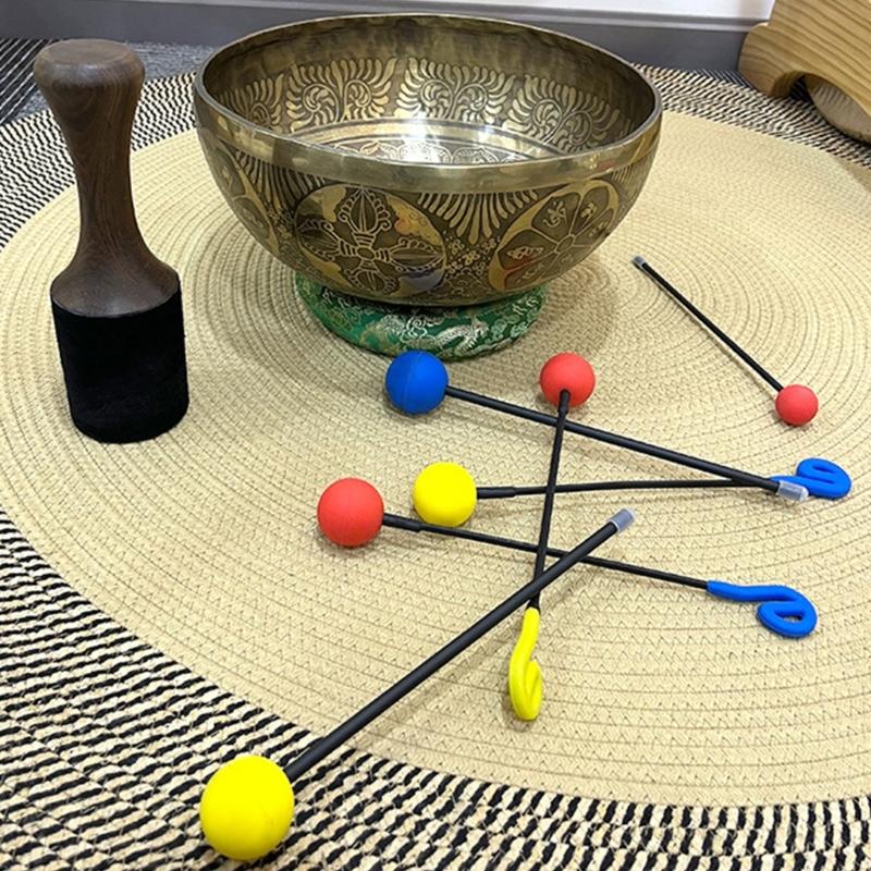 Double Head Friction Gong Mallet Soft Low Notes Gong Resonant Mallet Replacement Gong Wand for Sound Healing Tool
