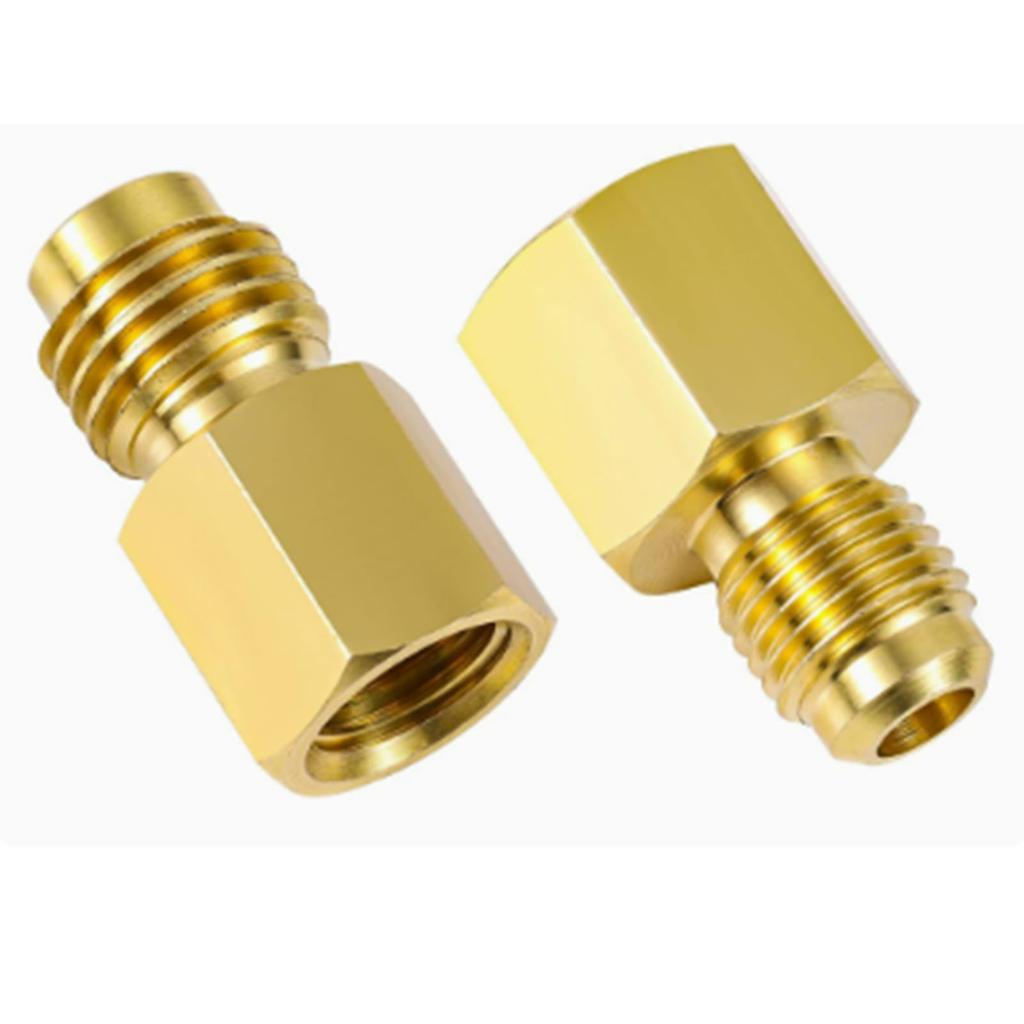 2PCS R134a Refrigerant Adapter High Pressure Leakage Proof Brass Refrigerant Tank Adapter 1 Set