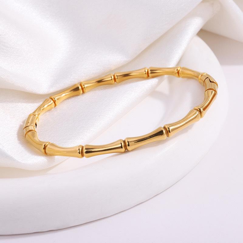 European & American Fashion Titanium Steel Bamboo Joint Women's Bracelet - Versatile, Non-fading, Simple Design
