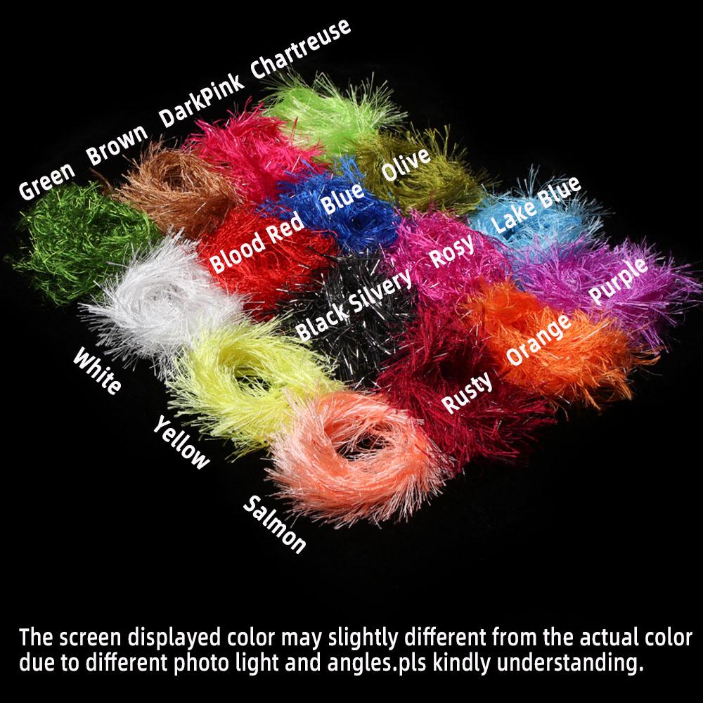 2M/Pack Predator Hackle Single-Sided Chenille Predator Hackle Fly Tying Material For Streamer Bodies Trout Pike Muskie Predators Fishing Lures