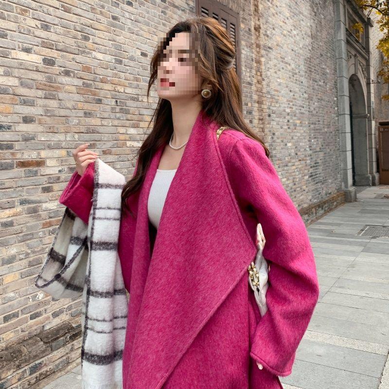 

Women s Hepburn Style Grey Mid-Length Double-Sided Wool Coat for Winter 2025 - Petite Wedding Edition 3XL (160-170 Jin)