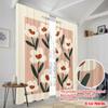 2pcs 2D Flat Printing Window Curtains Flower Market Floral 100% Polyester Without Electricity Party Decorations for Booths