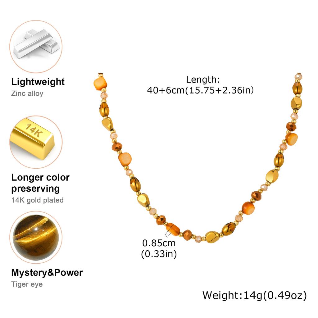 Luxury Natural Stone Pendant Maillard Beads Necklace for Women Caramel Temperament Neck Chain Charm Party Winter Jewelry Gift