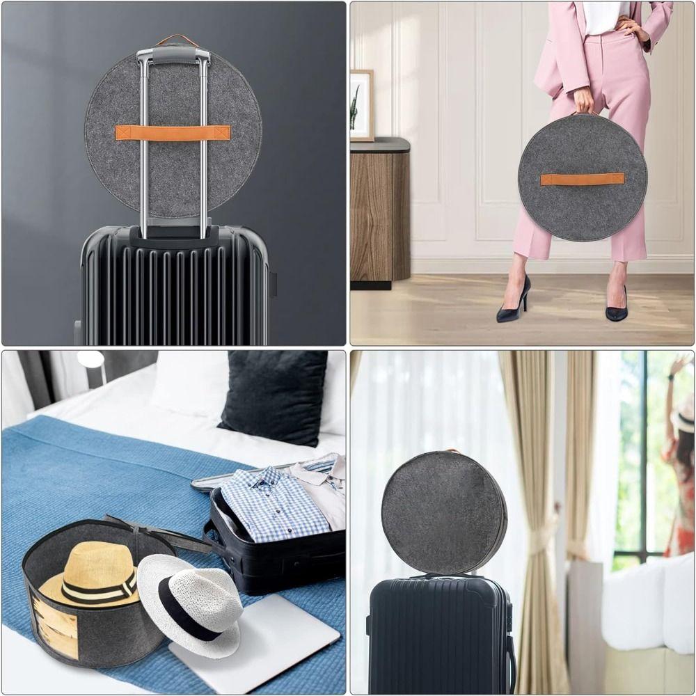 Dustproof Cap Organizer Bag Window Cowboy Hat Container Convenient Clothes Storage Bin Outdoor