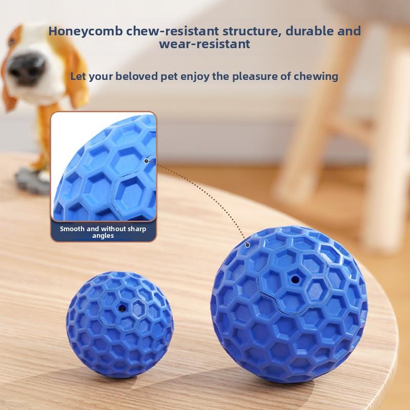 Vocal Teeth Grinding and Cleaning Honeycomb Ball Toy, Interactive Self-entertainment and Boredom Dog Toy, Natural Rubber Pet Toy