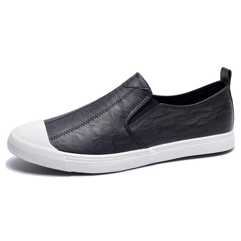 

Мужские летние кожаные лоферы слипоны: Универсальные повседневные туфли-мокасины с мягкой подошвой. 39