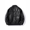 Lapel locomotive men's leather jacket spring and autumn Europe and America loose thin travel leather jacket men's loose jacket