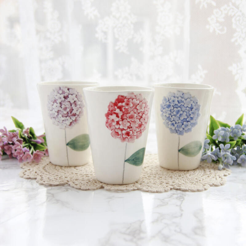 Hydrangea Tea and Hydrangea Mug Set of 2 2. Purple