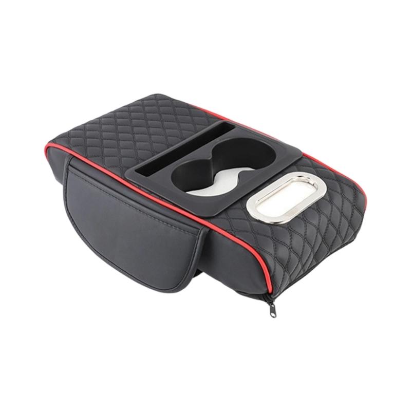 Ergonomic Support Leather Car Console Pad Height Adjustment Waterproof for Long Drive Comfort No Tool Required Setups
