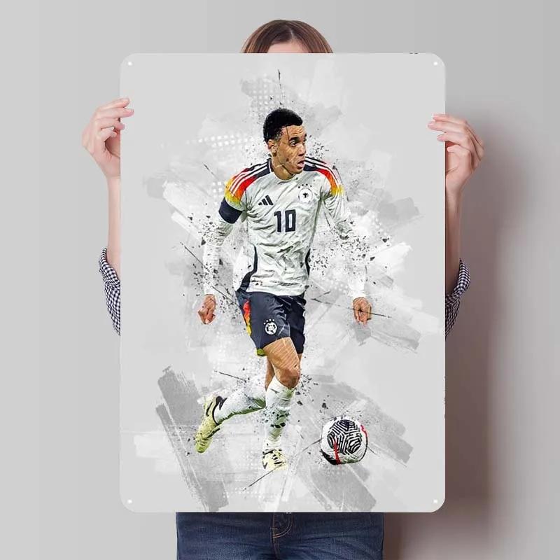Jamal Musiala Metal Sign Sports Poster Vintage Tinplate Sign Plaque for Wall Art Decoration Gamer Room Decoration Man Retro Home