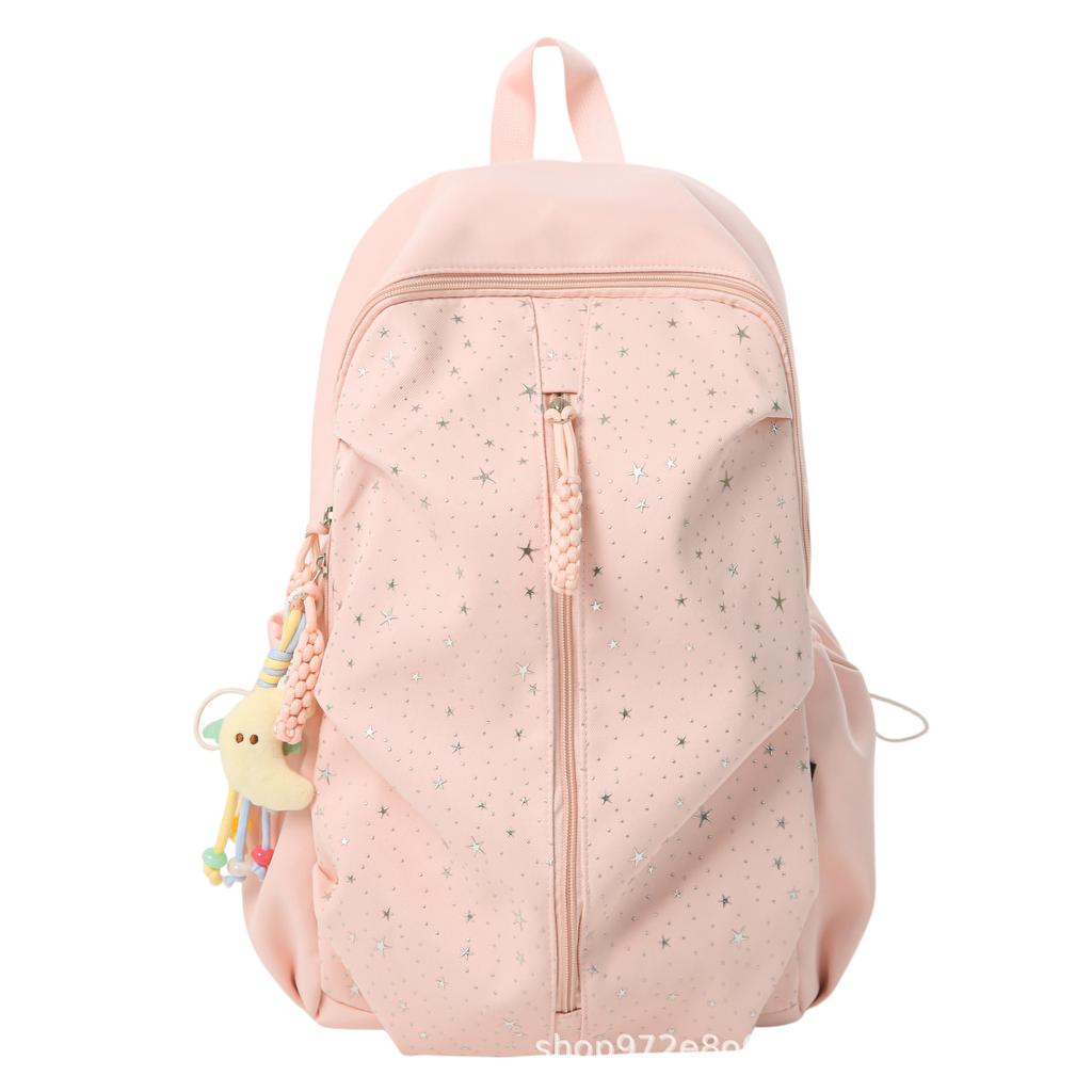 Schoolbag backpack 1011 new large-capacity simple casual foreign style pure and sweet starlight junior high school student schoolbag
