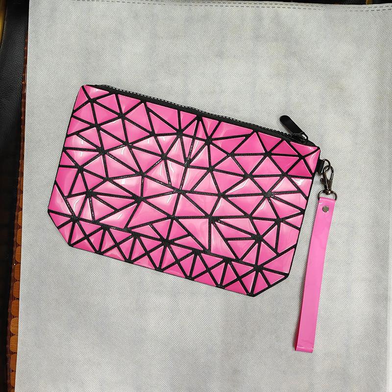 Geometric Diamond Waterproof Hand Carry Cosmetic Bag Korean Fashion Beauty Trend Large Space Foldable Women's Bag
