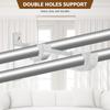 2pcs Curtain Rod Bracket Aluminum Alloy Heavy Duty Rust-Resistant Easy Install Double Holder For Living Room Bedroom Kitchen