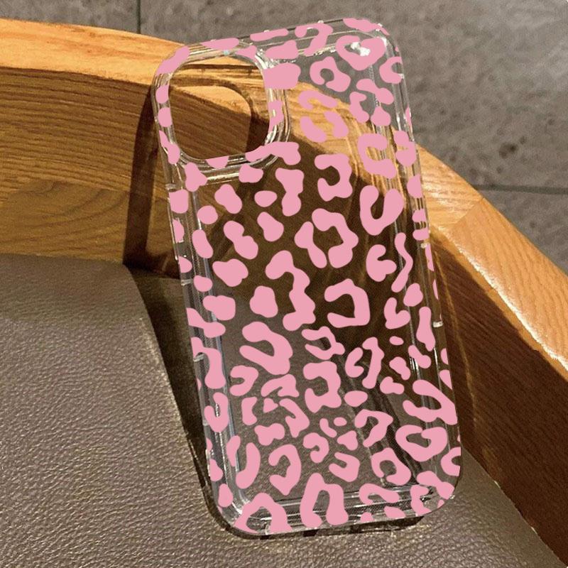 

With Simple Gray Leopard Print Phone Case For iPhone 17 Air 11 12 13 14 15 16 Pro Max 16e XS X XR 16 Plus Transparent Soft Cover iPhone 12 Pro Max