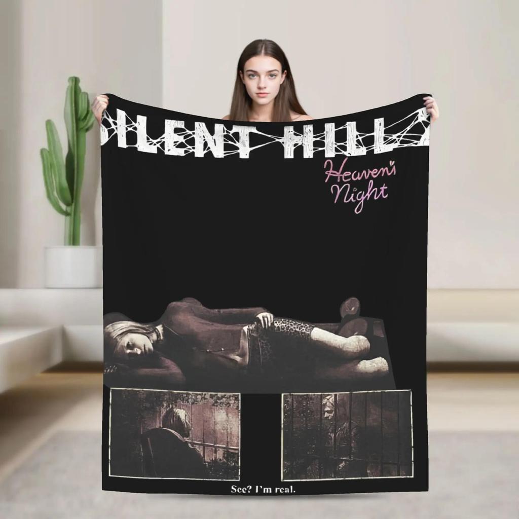 Silent Hill Game Blanket Super Warm Aesthetic Plush Throw for Outdoor Picnic Flannel Bedspread Bed Cover