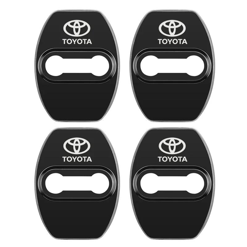 WTRK1 4pcs Car Stickers Car Door Lock Cover Auto Emblems Case For Toyota TRD Camry Corolla Rav4 Yaris Prius