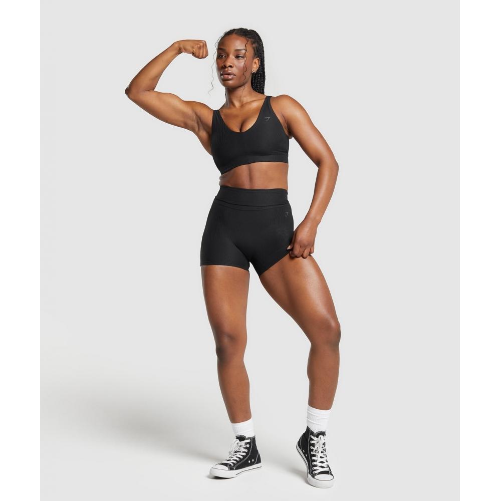Gymshark Ribbed Shorts Black B9a2r Bb2j.