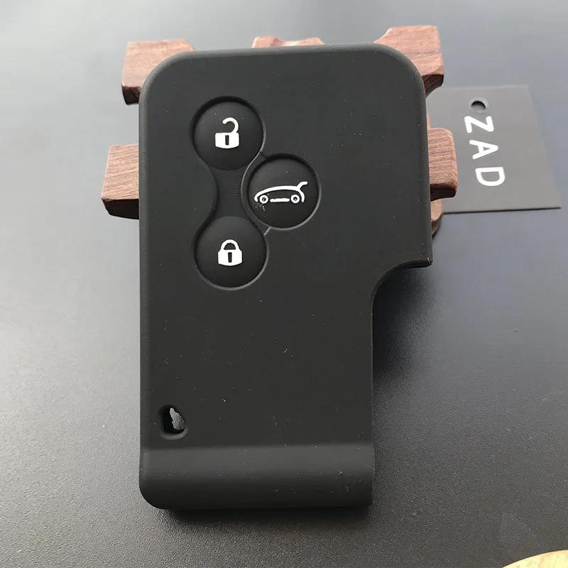 Silicone  Car Key Case Rubber Protector Cover Fob Accessories for Renault Megane R.S. Scenic 3 Button Card Key Skin Shell Set
