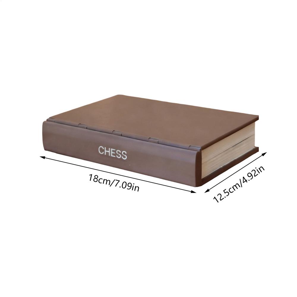 Chess Book Board Game 3D Printed Book Toy Board Game Set Portable Book Design Adult Board Game Bookshelf Strategy Game