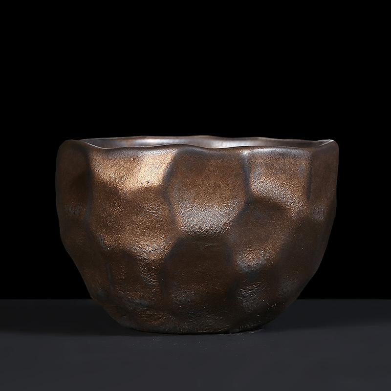 Wabi-sabi Tea Cup Handmade Japanese Retro Coarse Pottery Coffee Cup Cross-border Ceramic Tea Cup Household Water Cup Zen