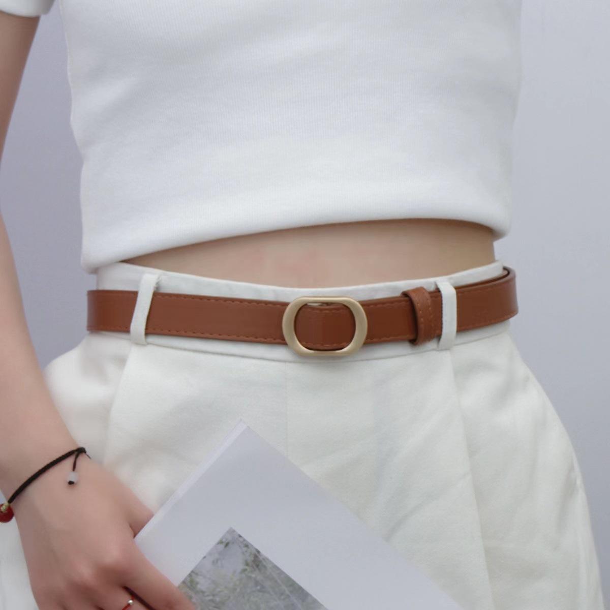 

A New Korean-style No-hole Belt for Women, Simple and Versatile, Casual Student Jeans and Women s Belt 105cm