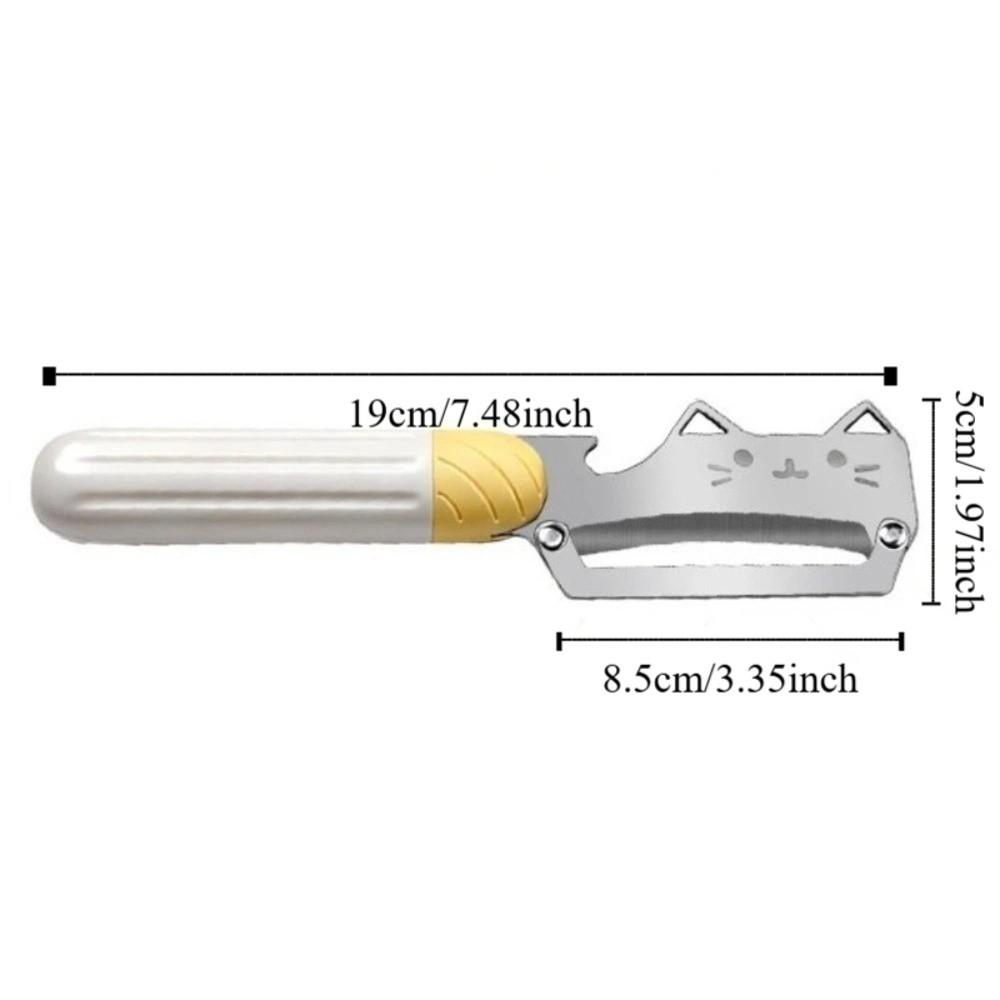 PP Non-Slip Handle Stainless Steel Peeler Durable Cartoon Vegetable Peeler Cat Pattern Hangable Kitchen Peeler Kitchen Use