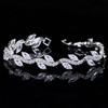 Willow Leaf Inlaid Zircon Bracelet, Quality Crystal Jewelry