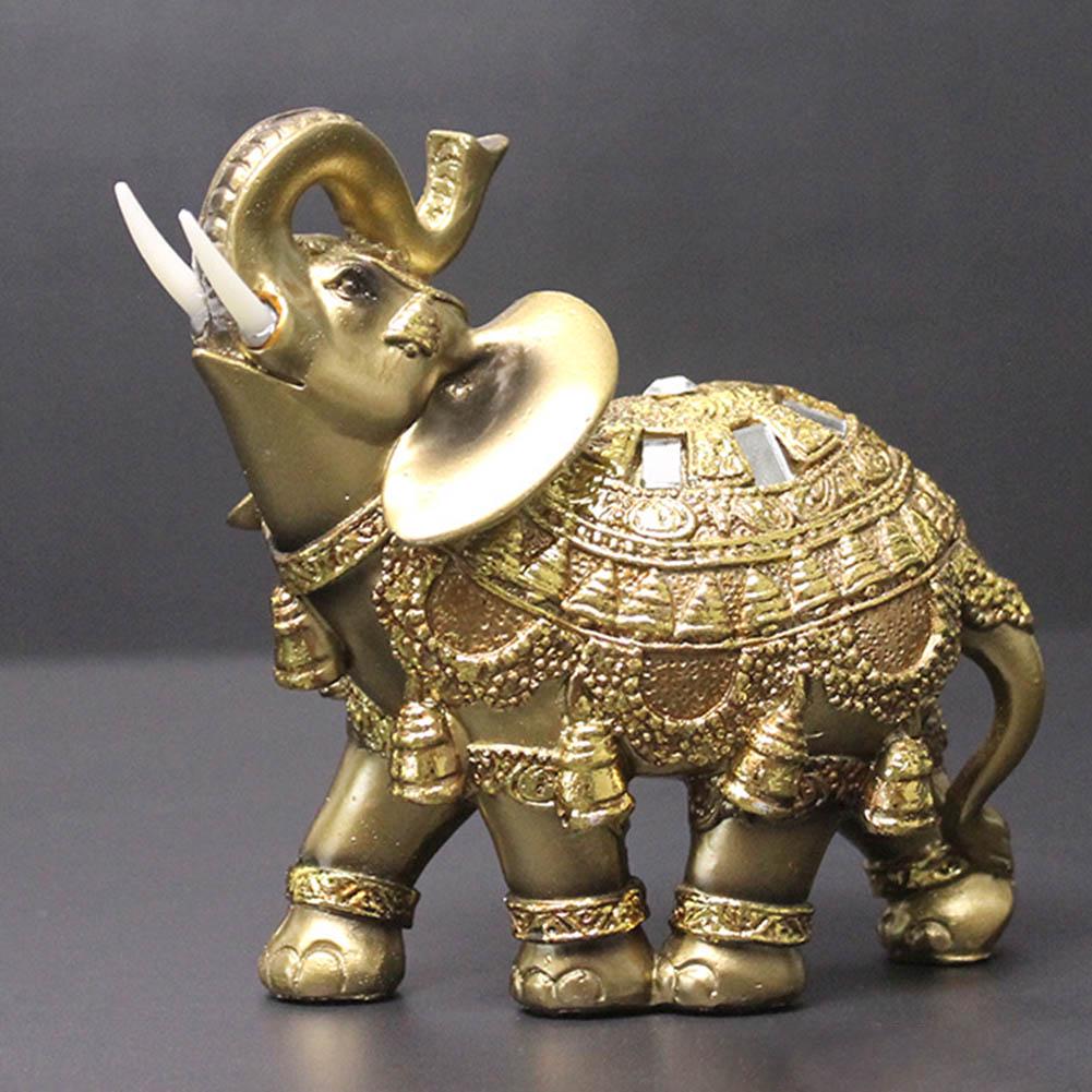 Elephant Figurine Resin Garden Miniature Craft Gift Home Desktop Decoration