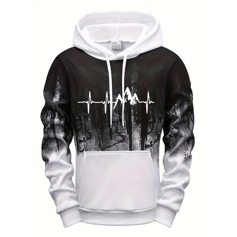 Felpa con Design Spruzzato da Uomo Felpe con Cappuccio e Maniche Lunghe di Alta Qualità Autunno Inverno Quotidiano Casual Sportiva Pullover Athleisure
