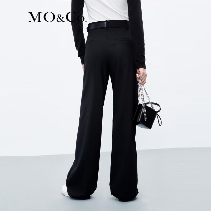 MO&Co. High-Waist Straight Wide-Leg Casual Trousers
