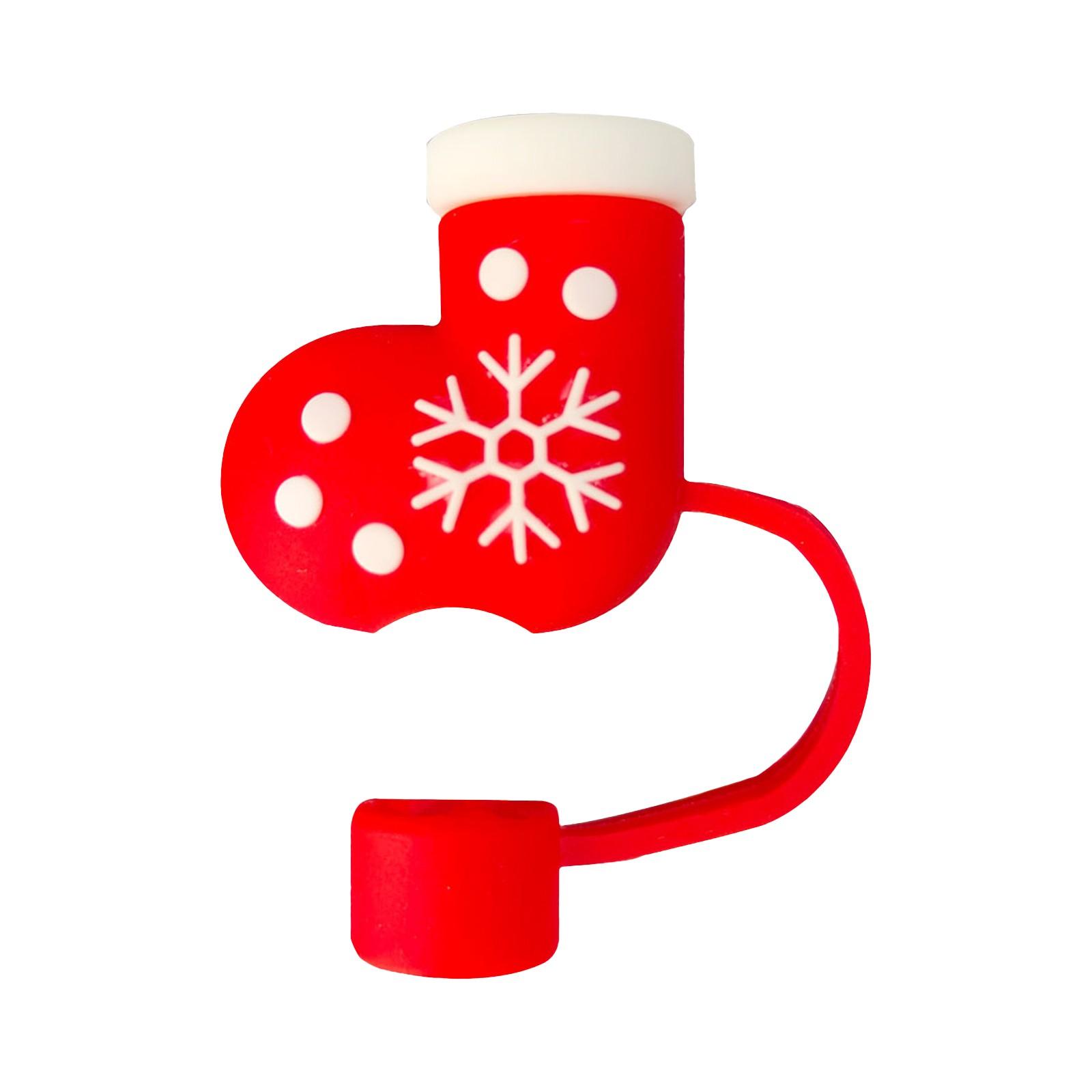 

10 мм 3D рождественский чехол для соломинки силиконовый чехол для соломинки 10 мм 0,4 дюйма пыленепроницаемые многоразовые крышки для соломинок One Size