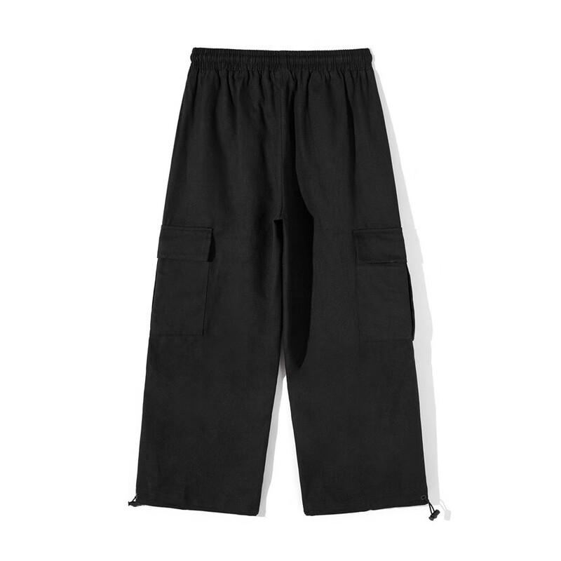 Unisex Loose Fit Drawstring Cuffed Cargo Pants