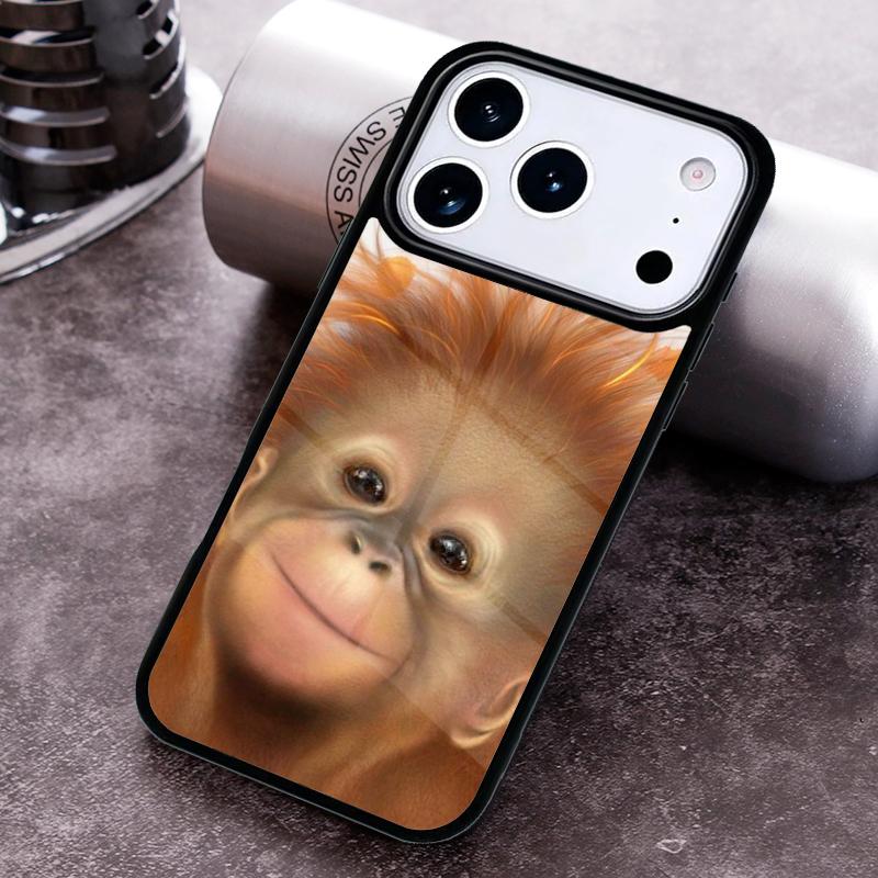 Orangutan Monkey Primates Animal Phone Case for iPhone 17 16 15 Pro Max Air 14 13 12 11 Plus Shockproof Capa Cover