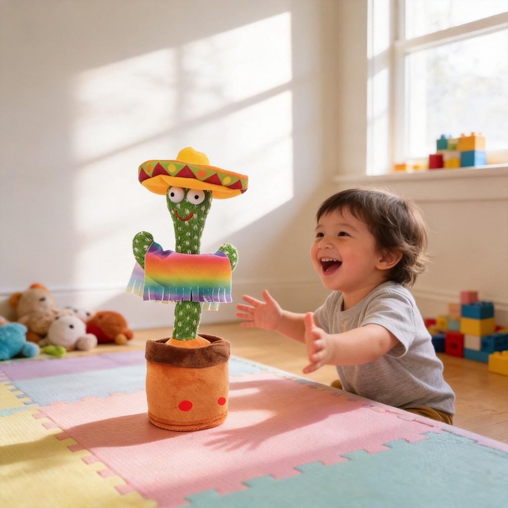 Dancing Cactus Plush Toy With Singing And Talking Features For Kids Entertainment