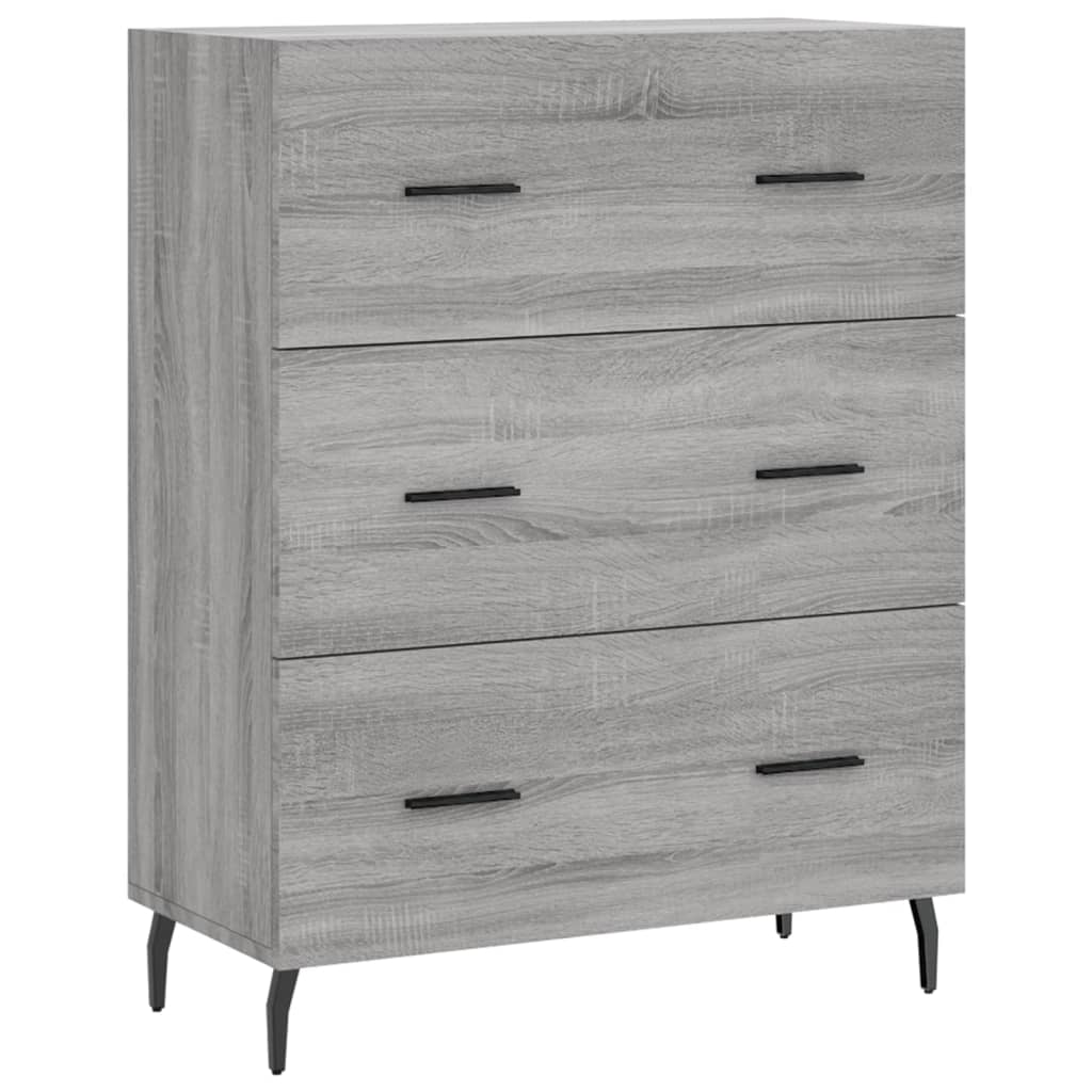 Vidaxl Witrynka Szary Dąb Sonoma 69,5X34X180Cm Materiał Drewnopochodny